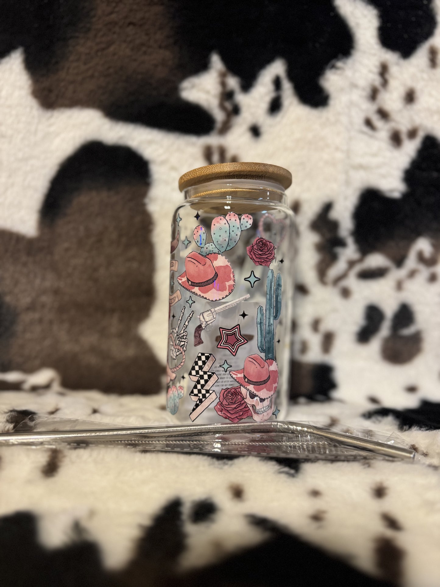 Retro Western Glass Tumbler